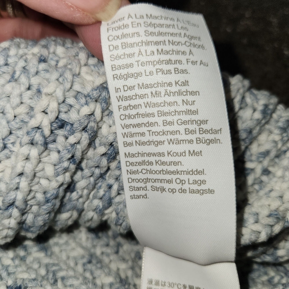 J. Crew Light Blue & White Marled Women's Sweater Size L Warm Lagenlook Comfort - Picture 10 of 14